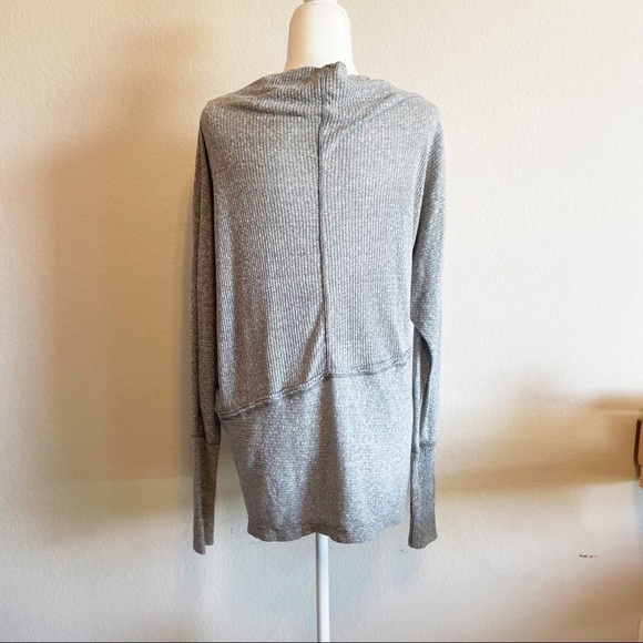 Free People Londontown Thermal Oversized Gray Shirt Top Size XS OB658525 - Picture 3 of 8